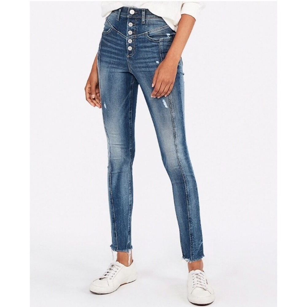 Express Super High Waisted Seamed Jean Leggings
